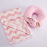 05 kit manta fleece de bebe travesseiro de pescoco textil arte