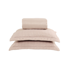 07 kit colcha cobre leito perola casal textil arte com 2 porta travesseiros