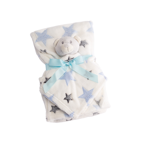 04 kit manta fleece de bebe travesseiro de pescoco textil arte dino azul