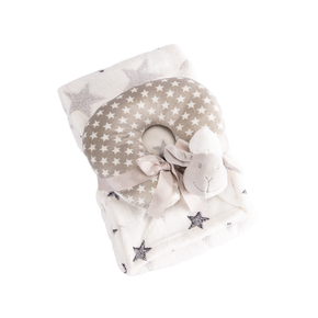 06 kit manta fleece de bebe travesseiro de pescoco textil arte dino azul