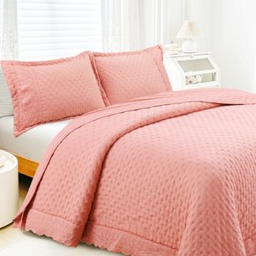 14 kit colcha cobre leito provence casal textil arte com 2 porta travesseiros