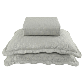 06 kit colcha cobre leito veneza casal textil arte com 2 porta travesseiros