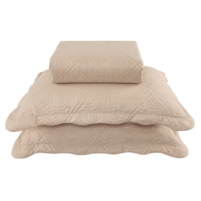 15 kit colcha cobre leito veneza casal textil arte com 2 porta travesseiros