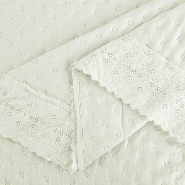 14 kit colcha cobre leito provence casal 2 porta travesseiros textil arte bege