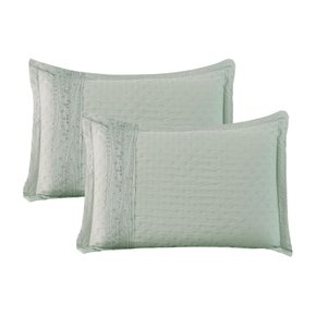 01 kit 2 porta travesseiros provence textil arte verde