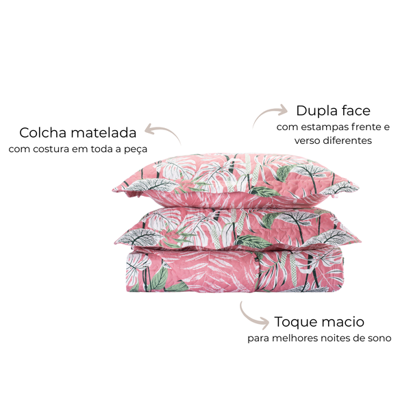 17 kit colcha cobre leito romma super king 2 porta travesseiros textil arte