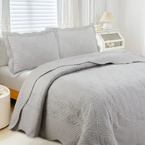 26 kit colcha cobre leito requinte solteiro bordado 1 porta travesseiro textil arte chumbo