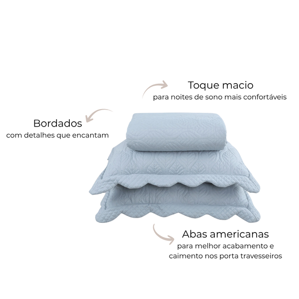 49 kit colcha cobre leito requinte solteiro bordado 1 porta travesseiro textil arte