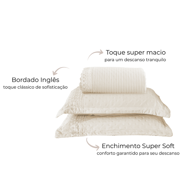 22 kit colcha cobre leito provence casal 2 porta travesseiros textil arte