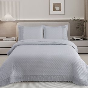 47 kit colcha cobre leito provence casal 2 porta travesseiros textil arte