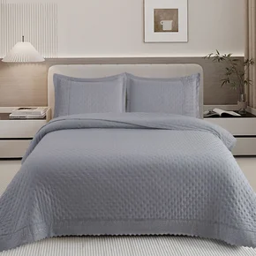 51 kit colcha cobre leito provence casal 2 porta travesseiros textil arte