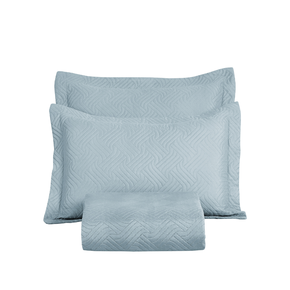 12 kit colcha cobre leito veneza casal 2 porta travesseiros textil arte verde mineral