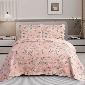 03 kit colcha cobre leito romma super king 2 porta travesseiros textil arte aida